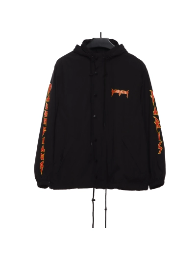 Balenciaga flame double arm letter Windbreaker Jacket 01