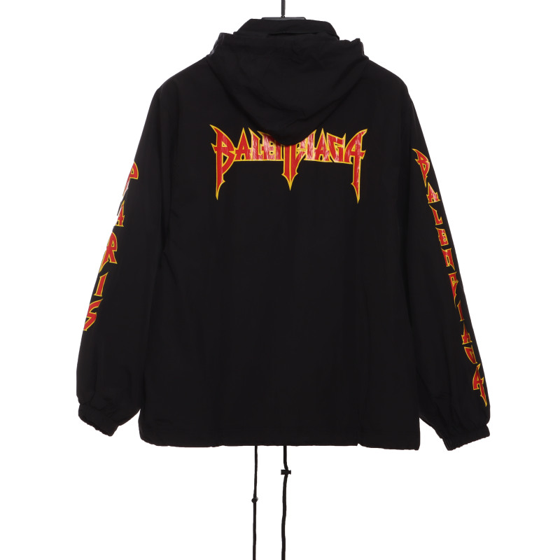 Balenciage flame double arm letter Windbreaker Jacket