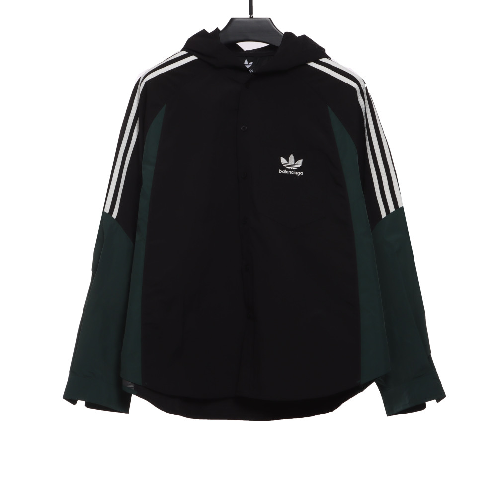  Balenciage joint AD patchwork contrast Windbreaker Jacket