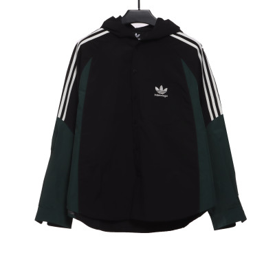  Balenciage joint AD patchwork contrast Windbreaker Jacket 01