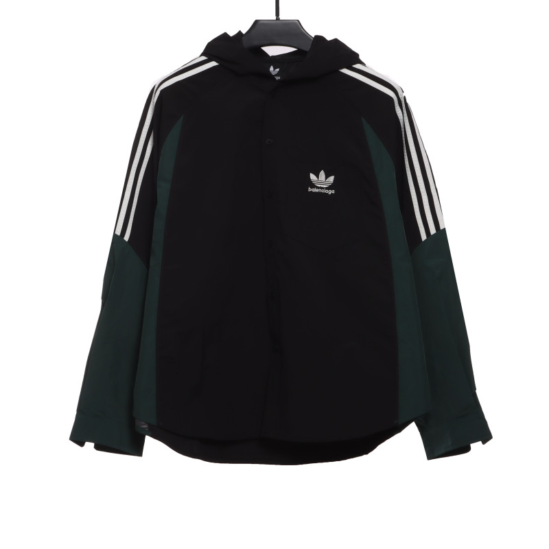  Balenciage joint AD patchwork contrast Windbreaker Jacket
