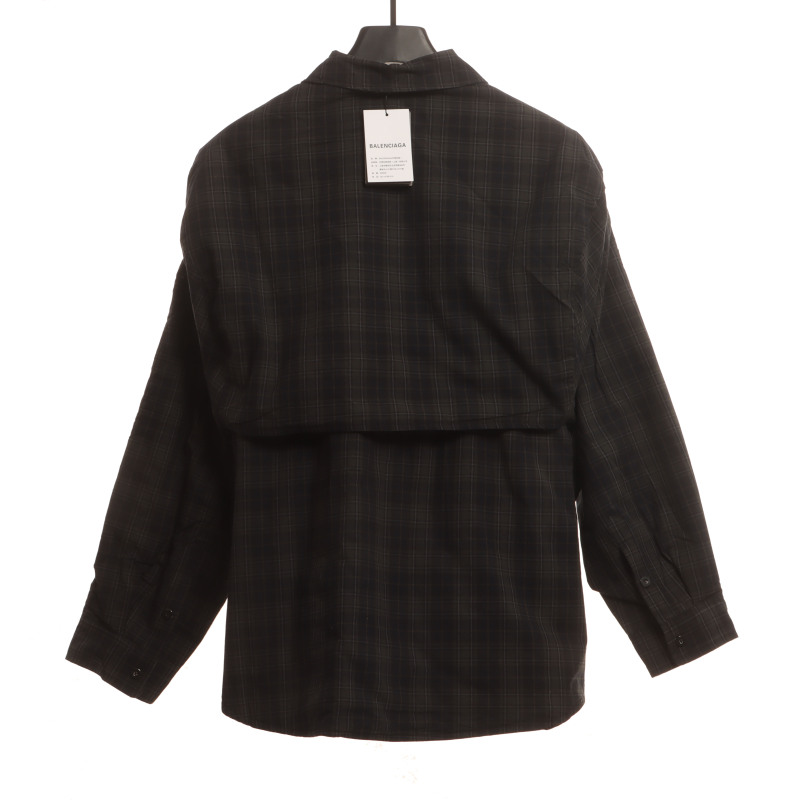  Balenciage plaid detachable jacket