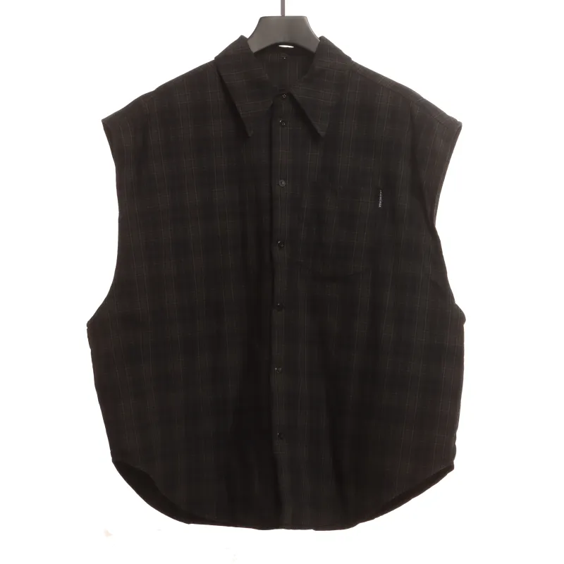 Balenciaga plaid detachable jacket