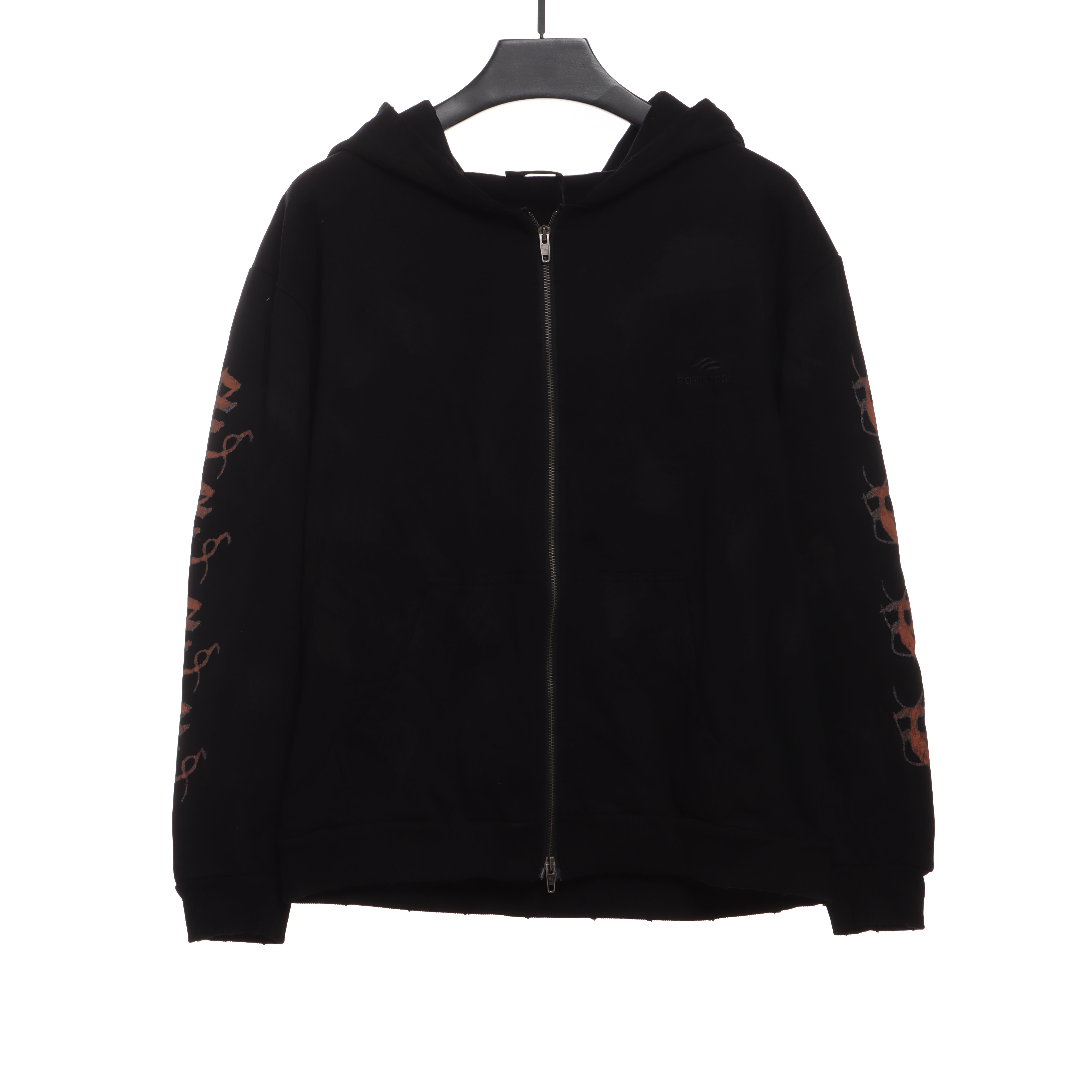 Balenciaga Sanskrit distressed mud dyed jacket