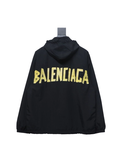 Balenciaga yellow tape letter Windbreaker Jacket 02