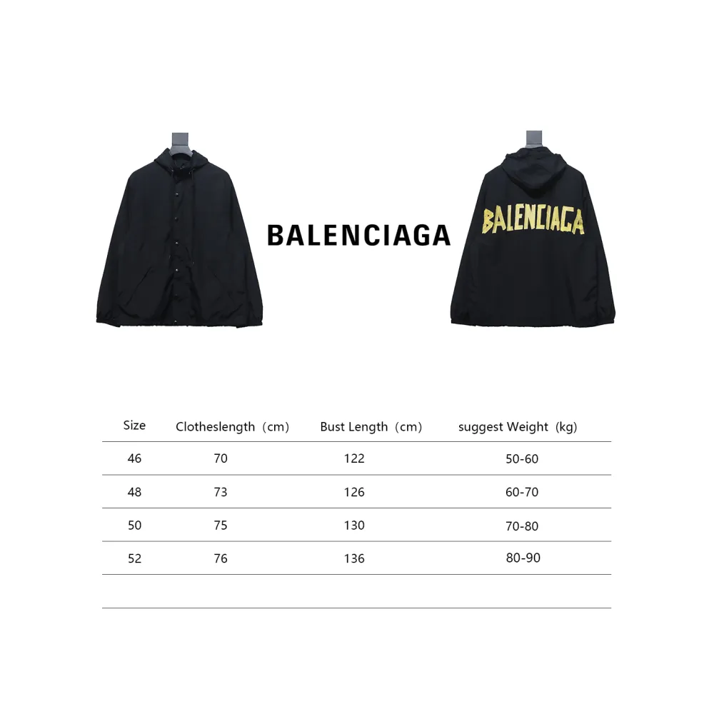 Balenciaga yellow tape letter Windbreaker Jacket