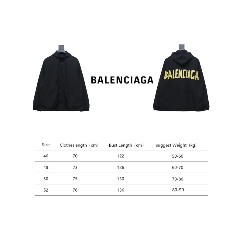 Balenciaga yellow tape letter Windbreaker Jacket