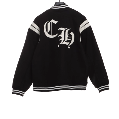  Chrome Hearts classic horseshoe lambskin baseball jacket 02
