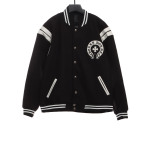 Chrome Hearts classic horseshoe lambskin baseball jacket