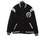  Chrome Hearts classic horseshoe lambskin baseball jacket