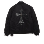 Chrome Hearts cross patch leather pilot jacket