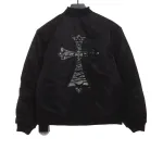  Chrome Hearts cross patch leather pilot jacket