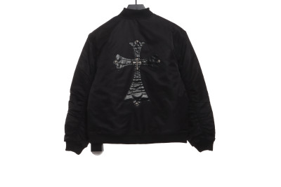 Chrome Hearts cross patch leather pilot jacket 02