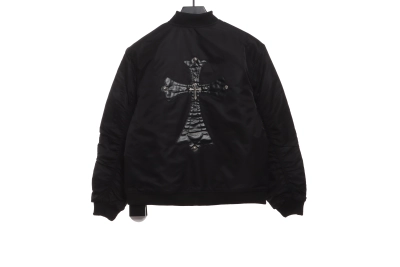 Chrome Hearts cross patch leather pilot jacket 02