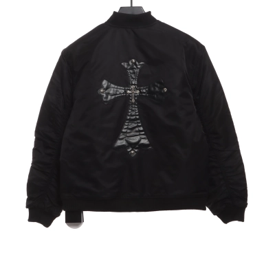 Chrome Hearts cross patch leather pilot jacket 02
