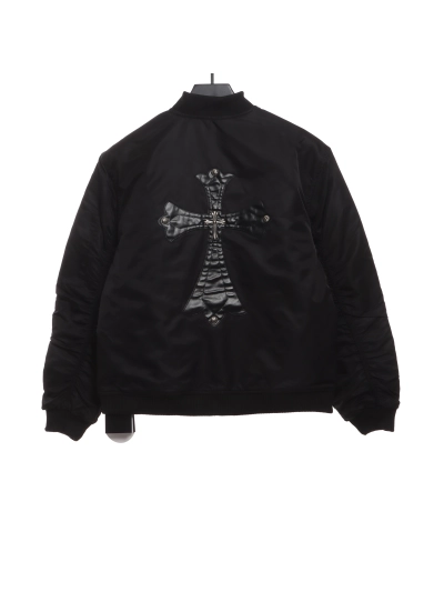 Chrome Hearts cross patch leather pilot jacket 02