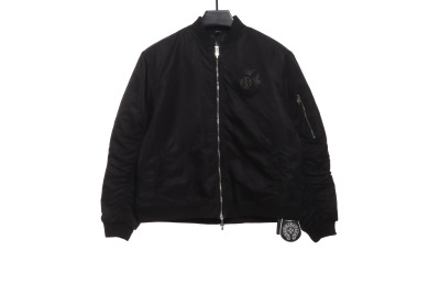 Chrome Hearts cross patch leather pilot jacket 01
