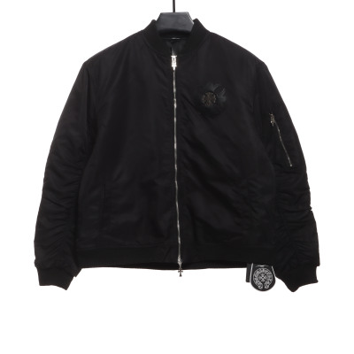  Chrome Hearts cross patch leather pilot jacket 01