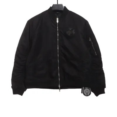  Chrome Hearts cross patch leather pilot jacket 01