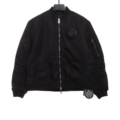 Chrome Hearts cross patch leather pilot jacket 01