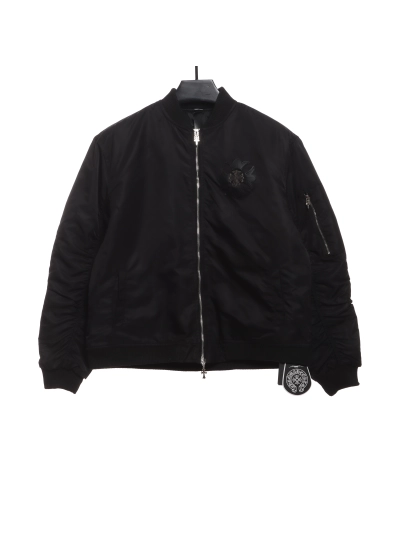 Chrome Hearts cross patch leather pilot jacket 01
