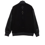 Chrome Hearts cross-patterned silver baseball jacket