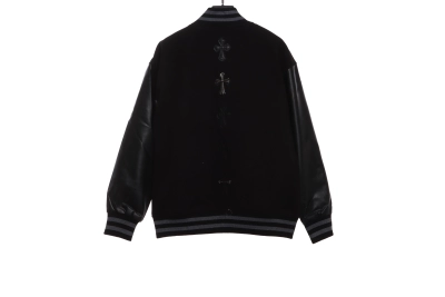 Chrome Hearts cross-patterned silver baseball jacket 02