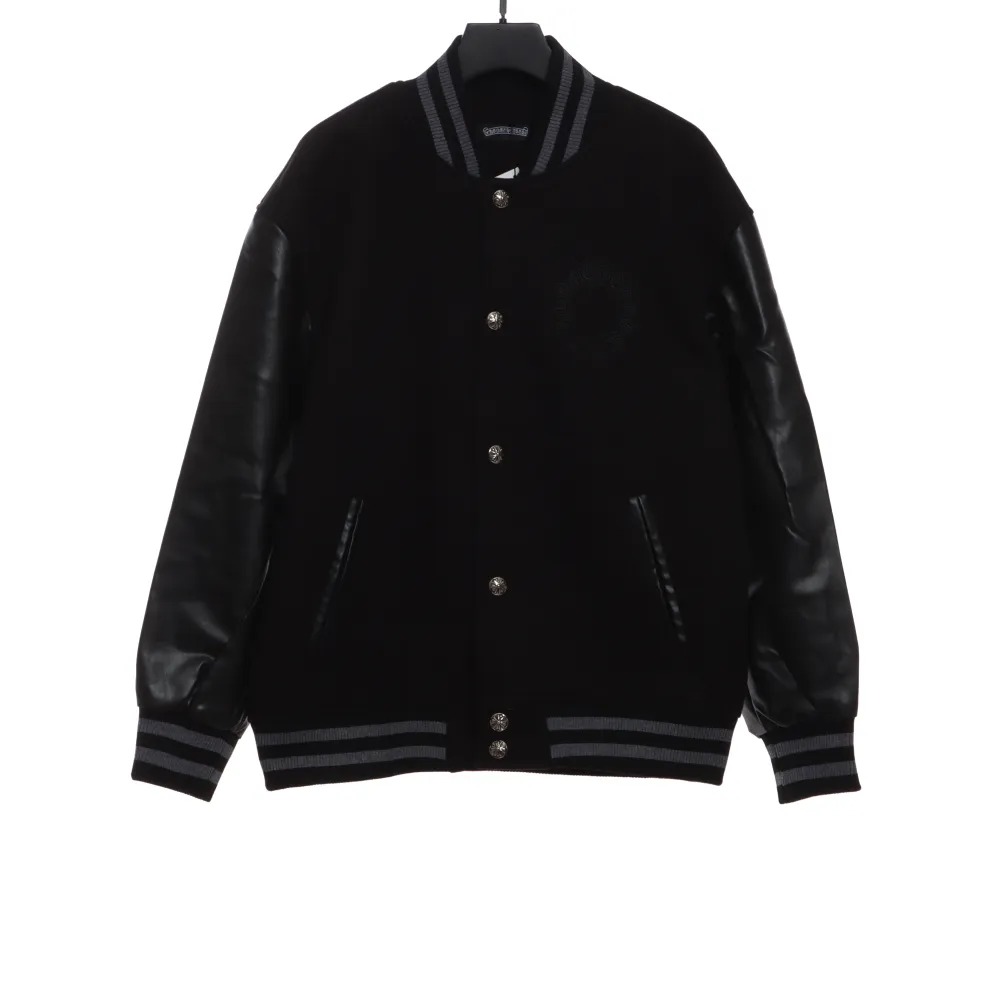  Chrome Hearts cross-patterned silver baseball jacket
