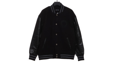 Chrome Hearts cross-patterned silver baseball jacket 01