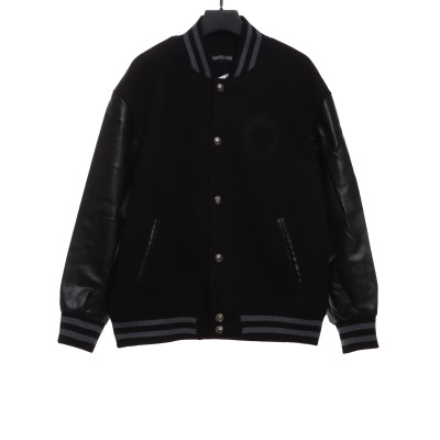 Chrome Hearts cross-patterned silver baseball jacket 01