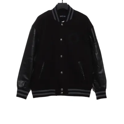 Chrome Hearts cross-patterned silver baseball jacket 01