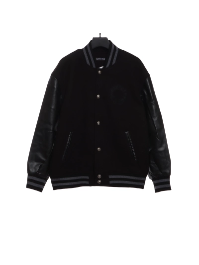 Chrome Hearts cross-patterned silver baseball jacket 01