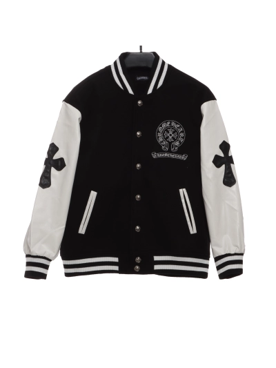 Chrome Hearts Sanskrit cross baseball jacket 01