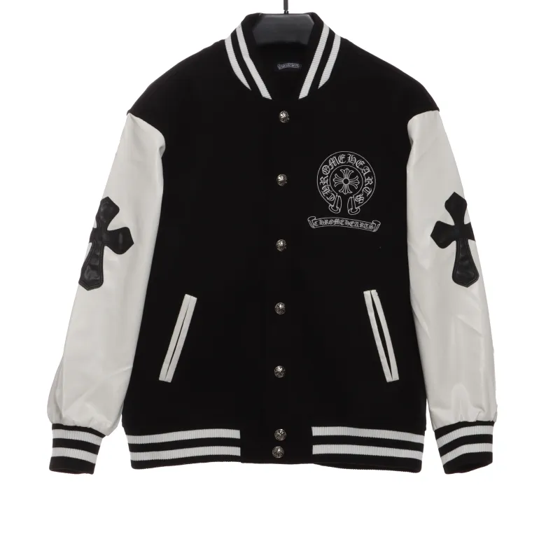  Chrome Hearts Sanskrit cross baseball jacket