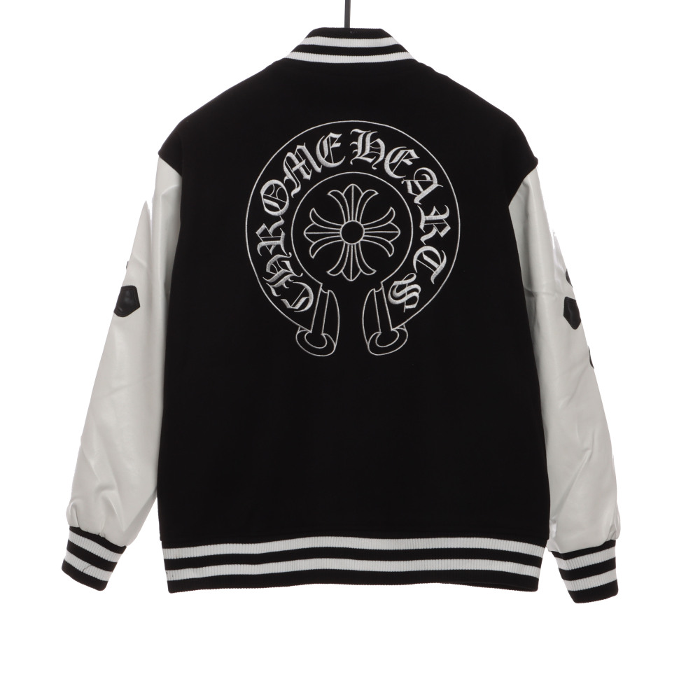 Chrome Hearts Sanskrit cross baseball jacket