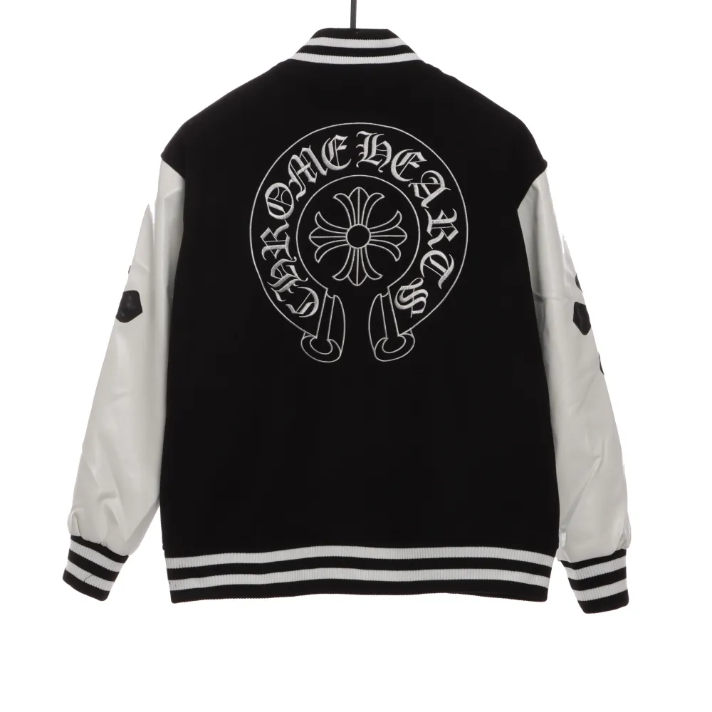  Chrome Hearts Sanskrit cross baseball jacket