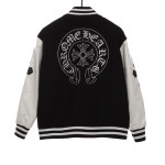 Chrome Hearts Sanskrit cross baseball jacket