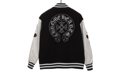 Chrome Hearts Sanskrit cross baseball jacket 02