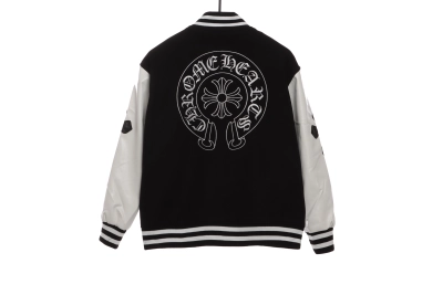 Chrome Hearts Sanskrit cross baseball jacket 02
