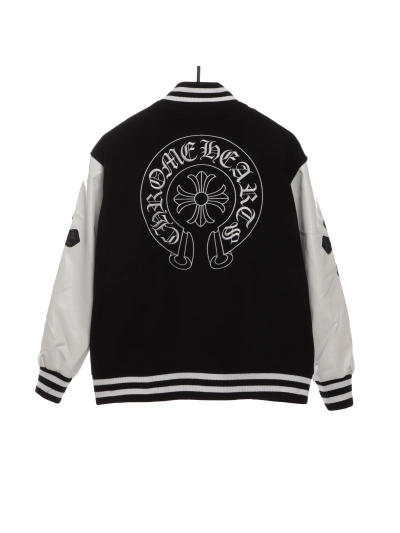 Chrome Hearts Sanskrit cross baseball jacket 02