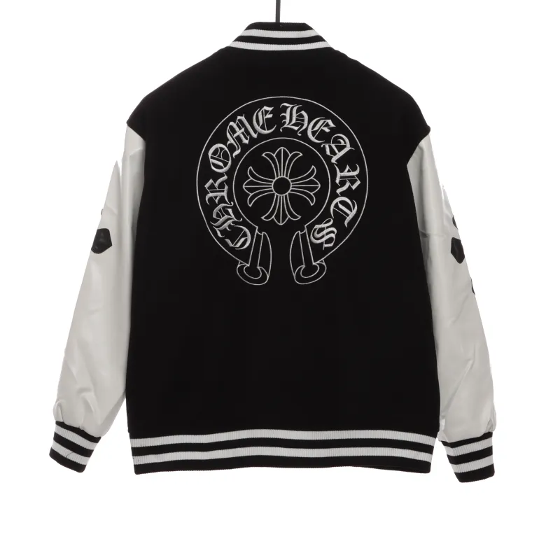  Chrome Hearts Sanskrit cross baseball jacket