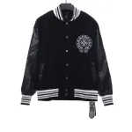  Chrome Hearts Sanskrit horseshoe embroidered baseball jacket