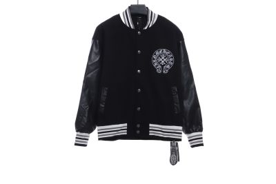 Chrome Hearts Sanskrit horseshoe embroidered baseball jacket 01
