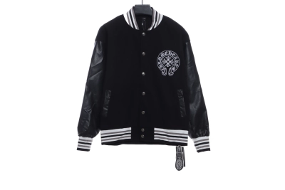Chrome Hearts Sanskrit horseshoe embroidered baseball jacket 01