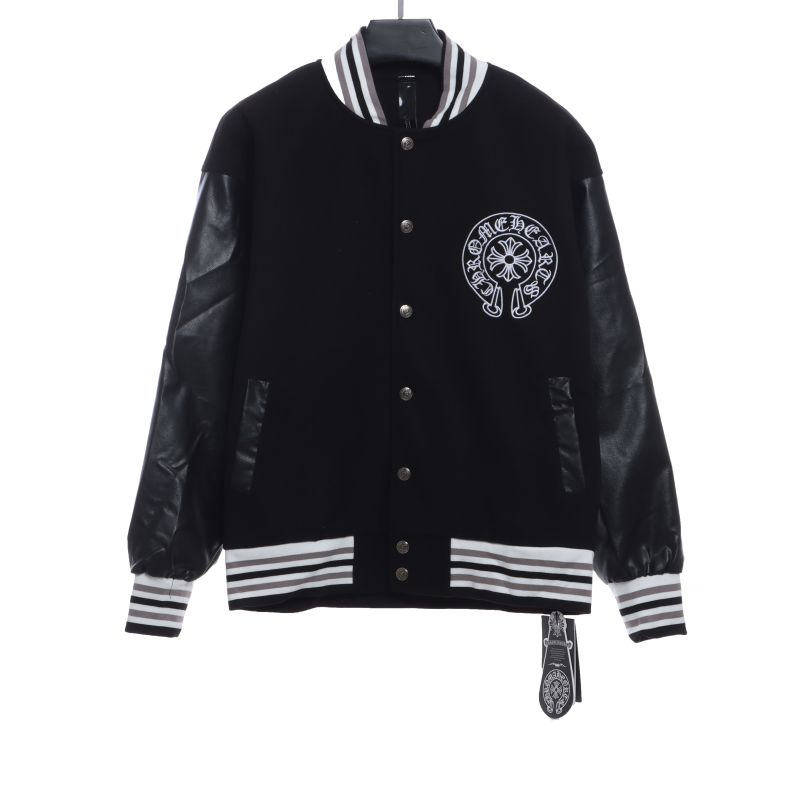 Chrome Hearts Sanskrit horseshoe embroidered baseball jacket