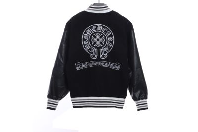 Chrome Hearts Sanskrit horseshoe embroidered baseball jacket 02