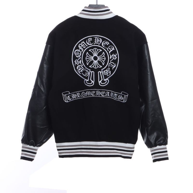 Chrome Hearts Sanskrit horseshoe embroidered baseball jacket