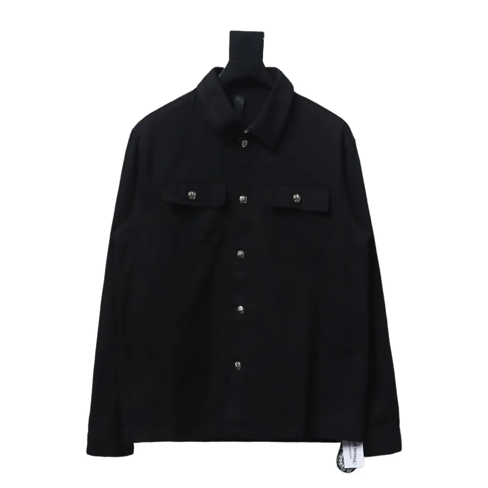  Chrome Hearts twill plain button jacket