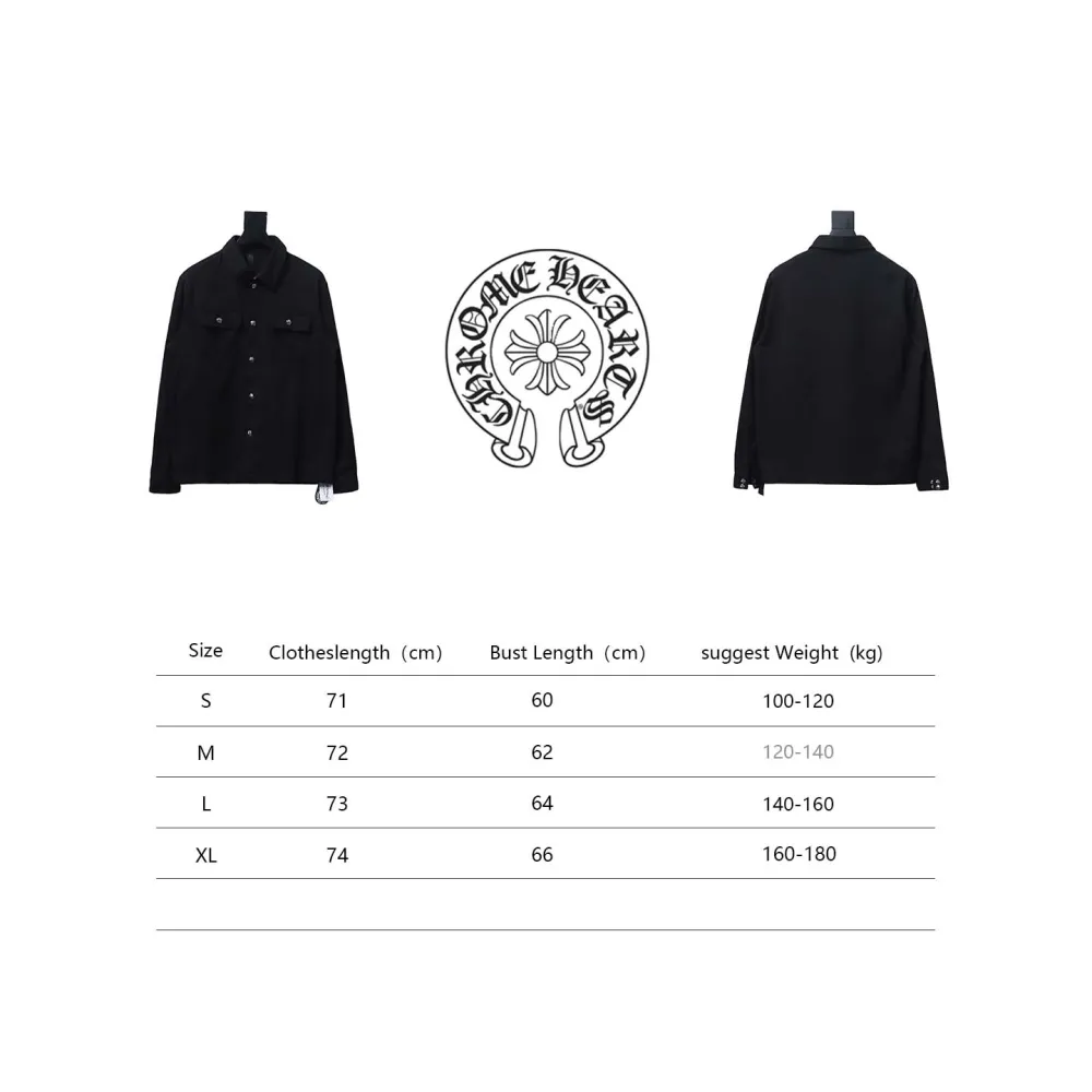  Chrome Hearts twill plain button jacket