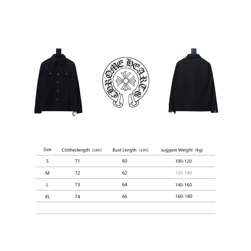  Chrome Hearts twill plain button jacket